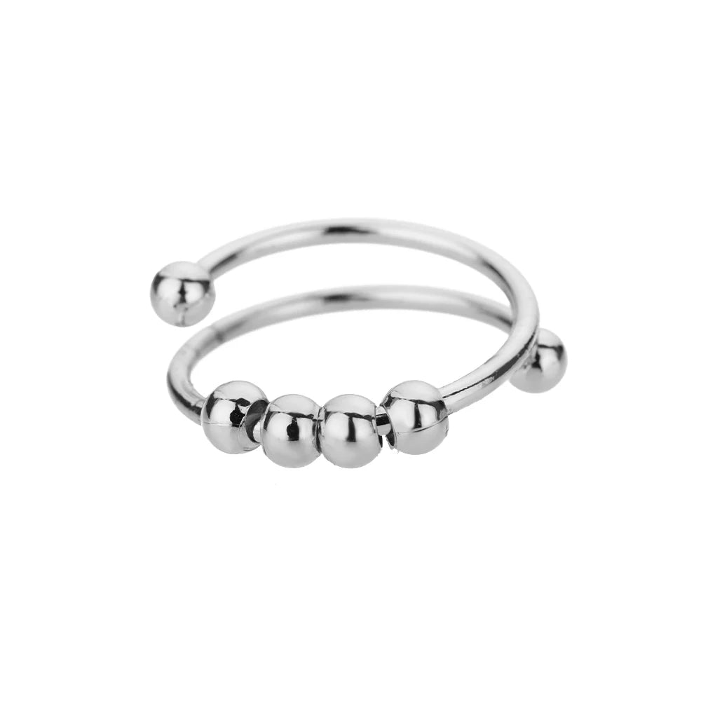 Anxiety Relief Spinner Ring – Adjustable Stainless Steel Anti-Stress Fidget Ring