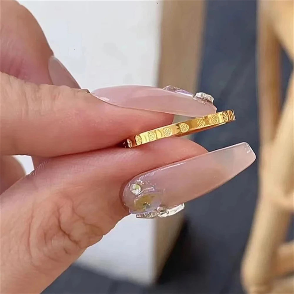 Elegant Heart Stainless Steel Gold Ring – Waterproof & No Fade